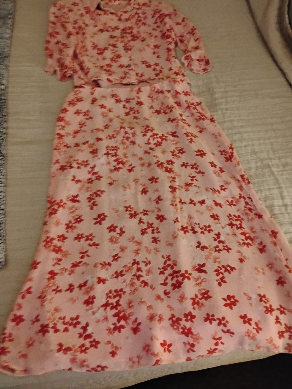 NWOT Cynthia Howie Vintage Floral 2 Piece Skirt Set